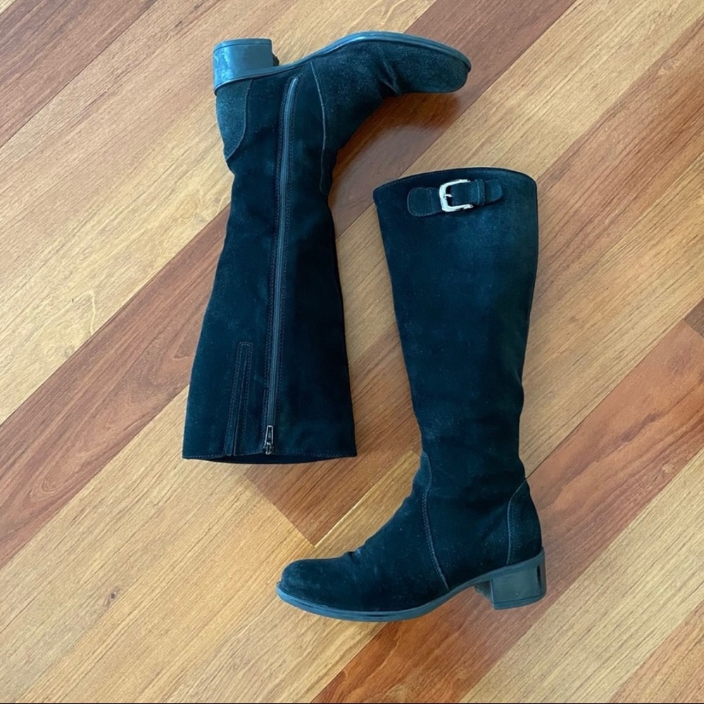 La Canadienne Knee High Black Suede Boots